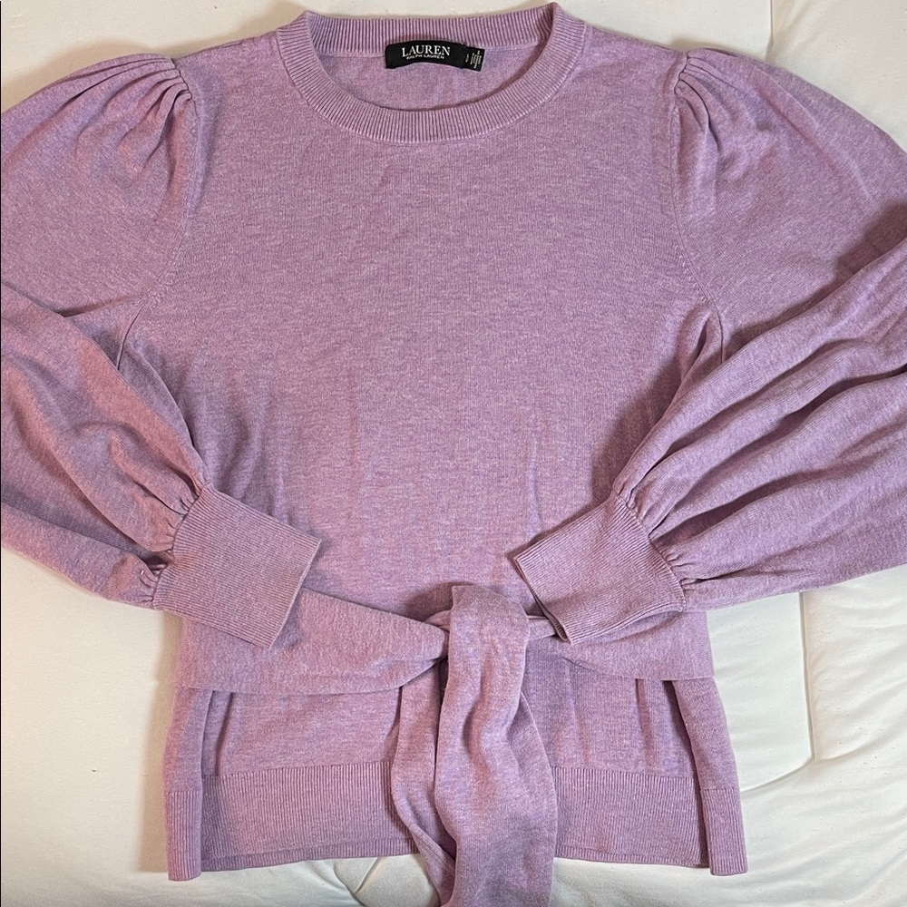 Lauren Ralph Lauren Lavender Cotton Blend Sweater Knit Top